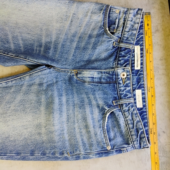 Anthropologie Pilcro Tonal High Rise Straight Crop Jeans Womens 26 Patch Boho - Picture 14 of 16